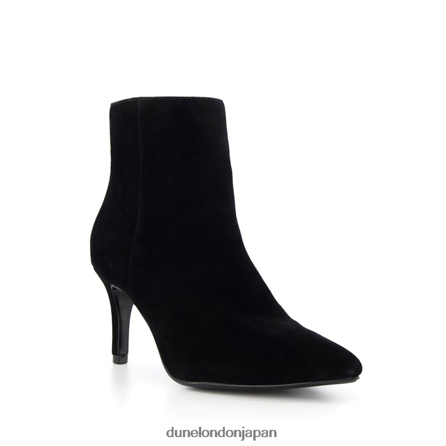 強迫観念2 スエード ミッドヒール アンクルブーツ 黒 女性 Dune London 4JB82R362