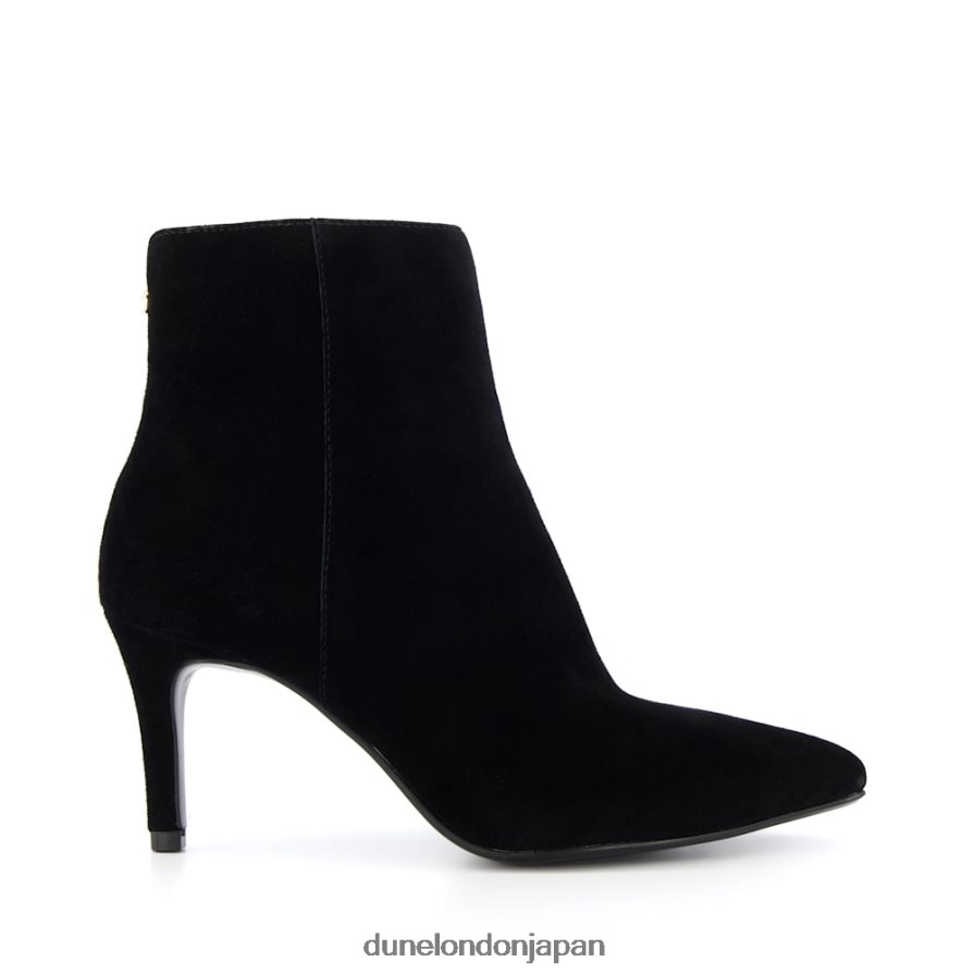 強迫観念2 スエード ミッドヒール アンクルブーツ 黒 女性 Dune London 4JB82R362