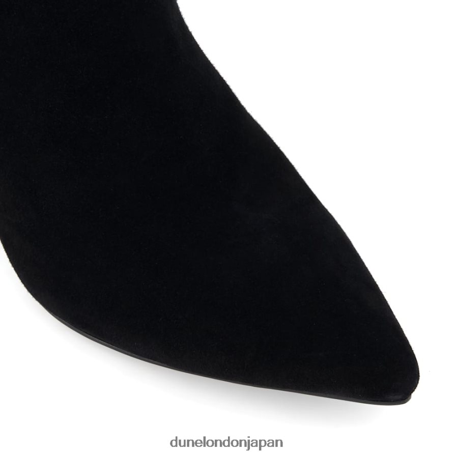 強迫観念2 スエード ミッドヒール アンクルブーツ 黒 女性 Dune London 4JB82R362