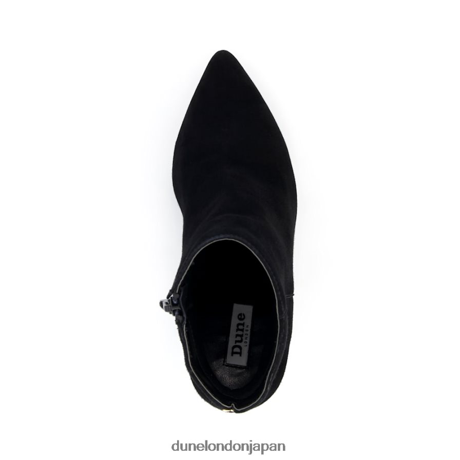 強迫観念2 スエード ミッドヒール アンクルブーツ 黒 女性 Dune London 4JB82R362
