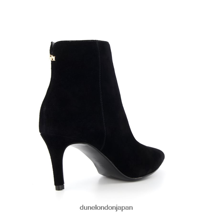 強迫観念2 スエード ミッドヒール アンクルブーツ 黒 女性 Dune London 4JB82R362
