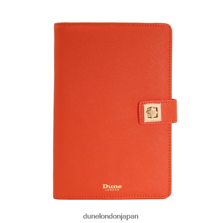 署名済み ターンロックA5ノート オレンジ 女性 Dune London 4JB82R239