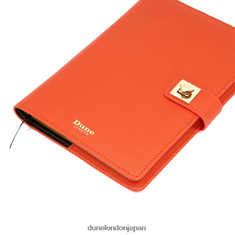署名済み ターンロックA5ノート オレンジ 女性 Dune London 4JB82R239
