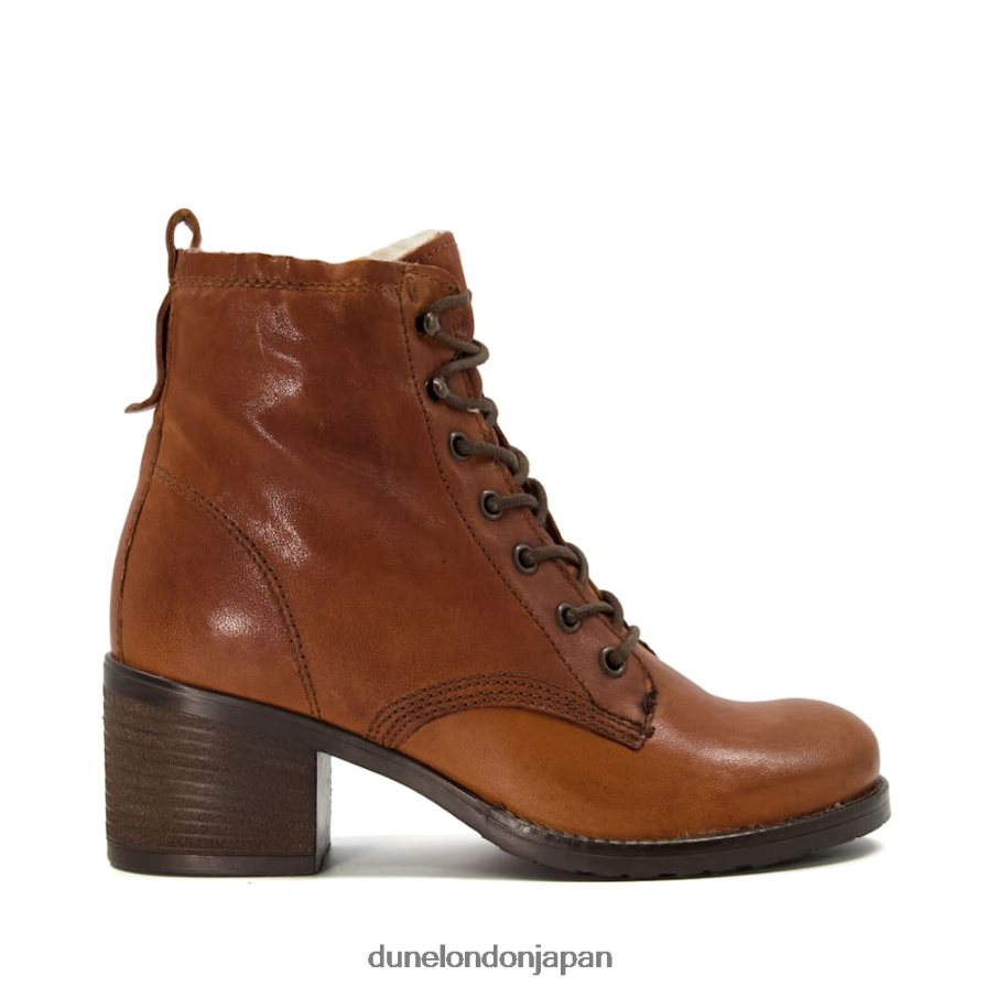 パッツィー・D ライニングレザー ブロックヒール アンクルブーツ 黄褐色 女性 Dune London 4JB82R420