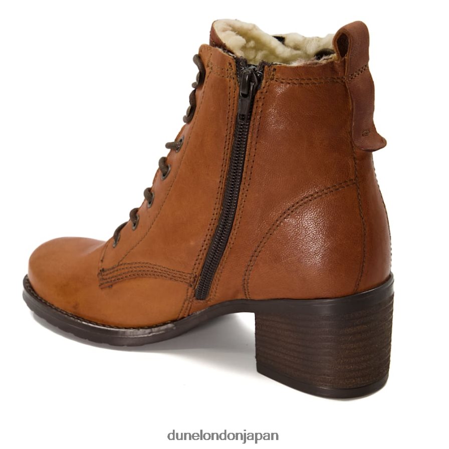 パッツィー・D ライニングレザー ブロックヒール アンクルブーツ 黄褐色 女性 Dune London 4JB82R420