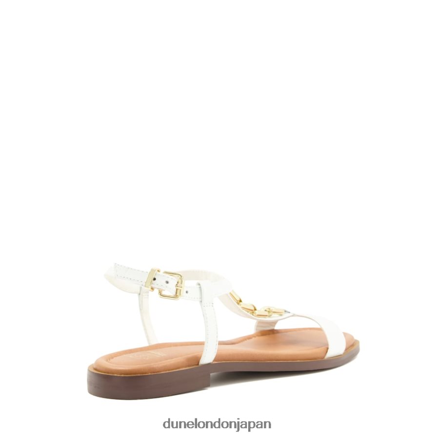 ロッティ チェーンクロコパターン フラットサンダル 白 女性 Dune London 4JB82R101
