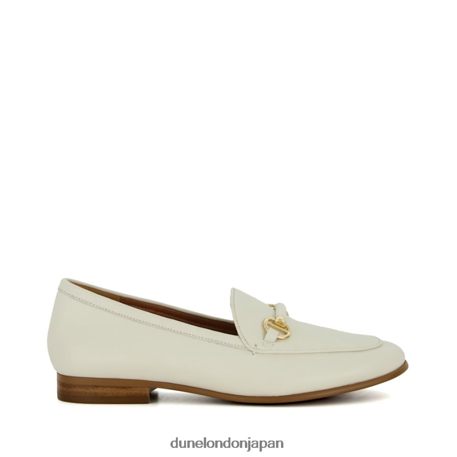 壮大さ メタルトリム スナッフル ローファー 白 女性 Dune London 4JB82R108