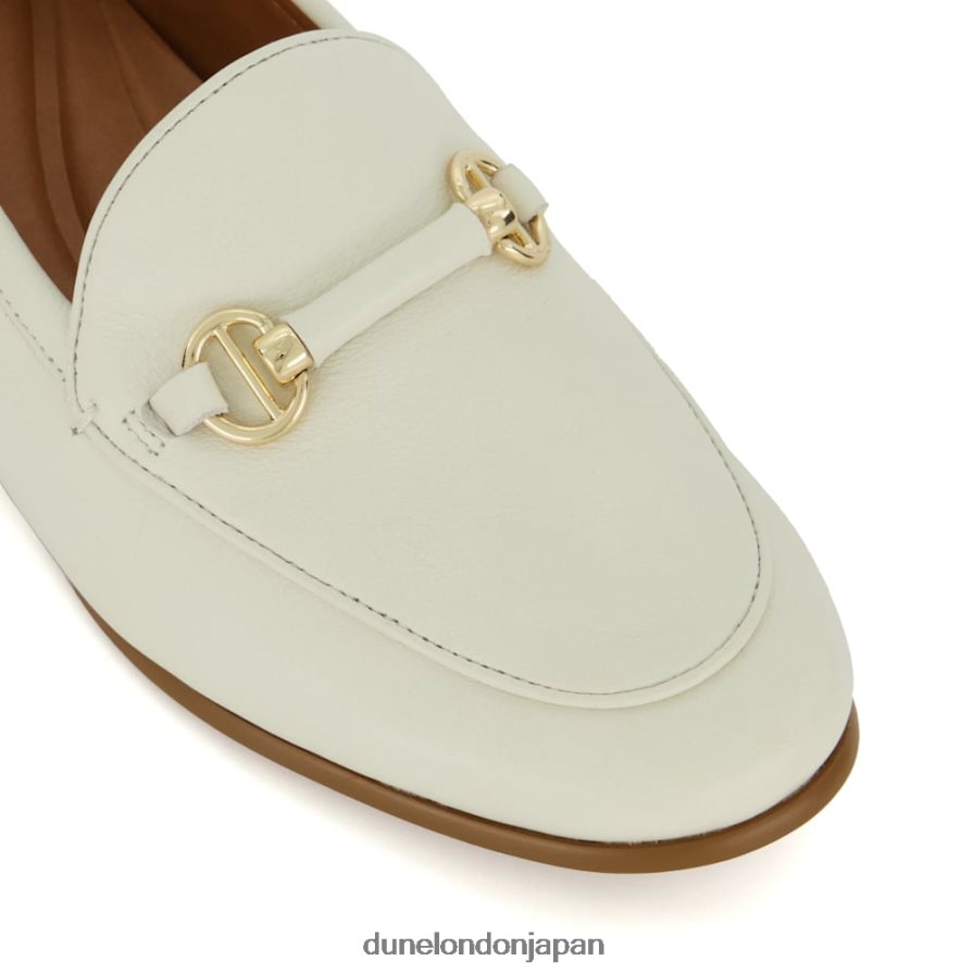 壮大さ メタルトリム スナッフル ローファー 白 女性 Dune London 4JB82R108