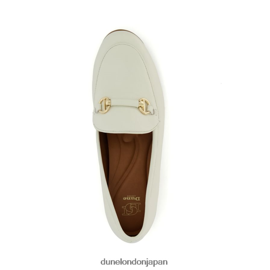 壮大さ メタルトリム スナッフル ローファー 白 女性 Dune London 4JB82R108