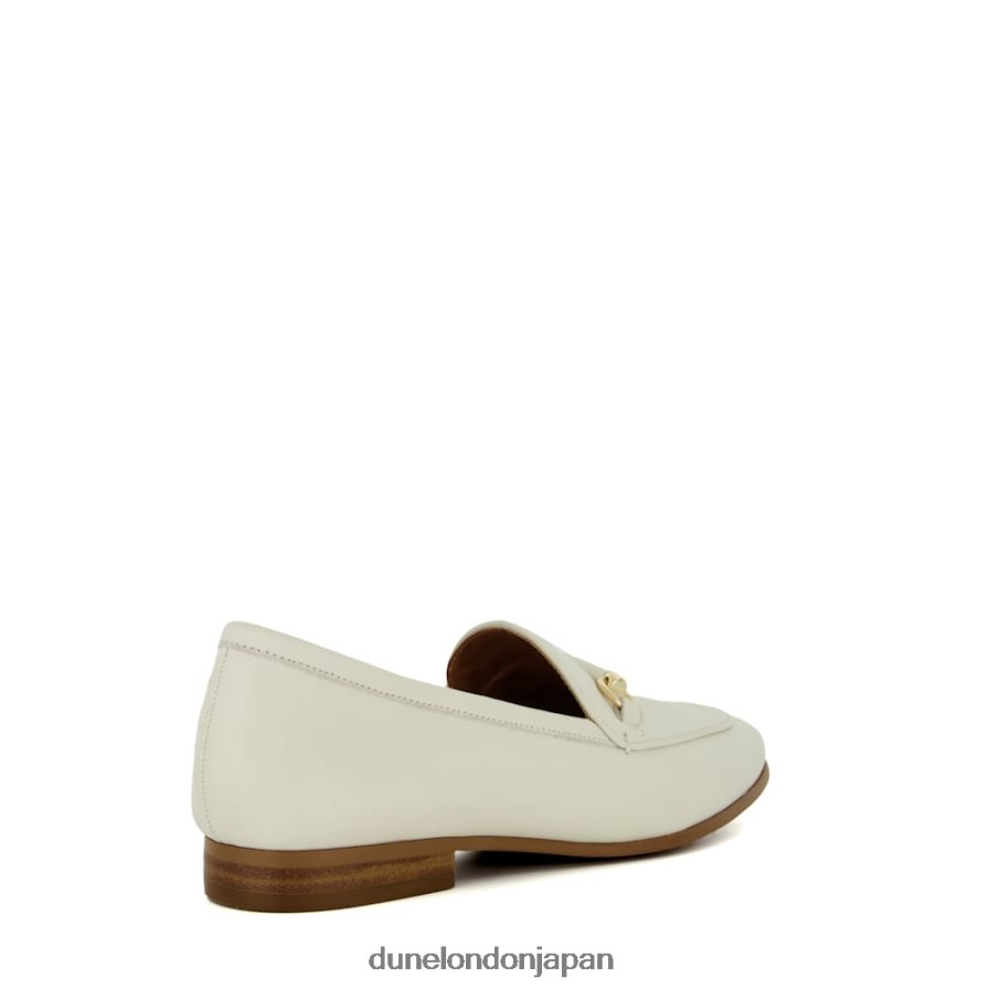 壮大さ メタルトリム スナッフル ローファー 白 女性 Dune London 4JB82R108