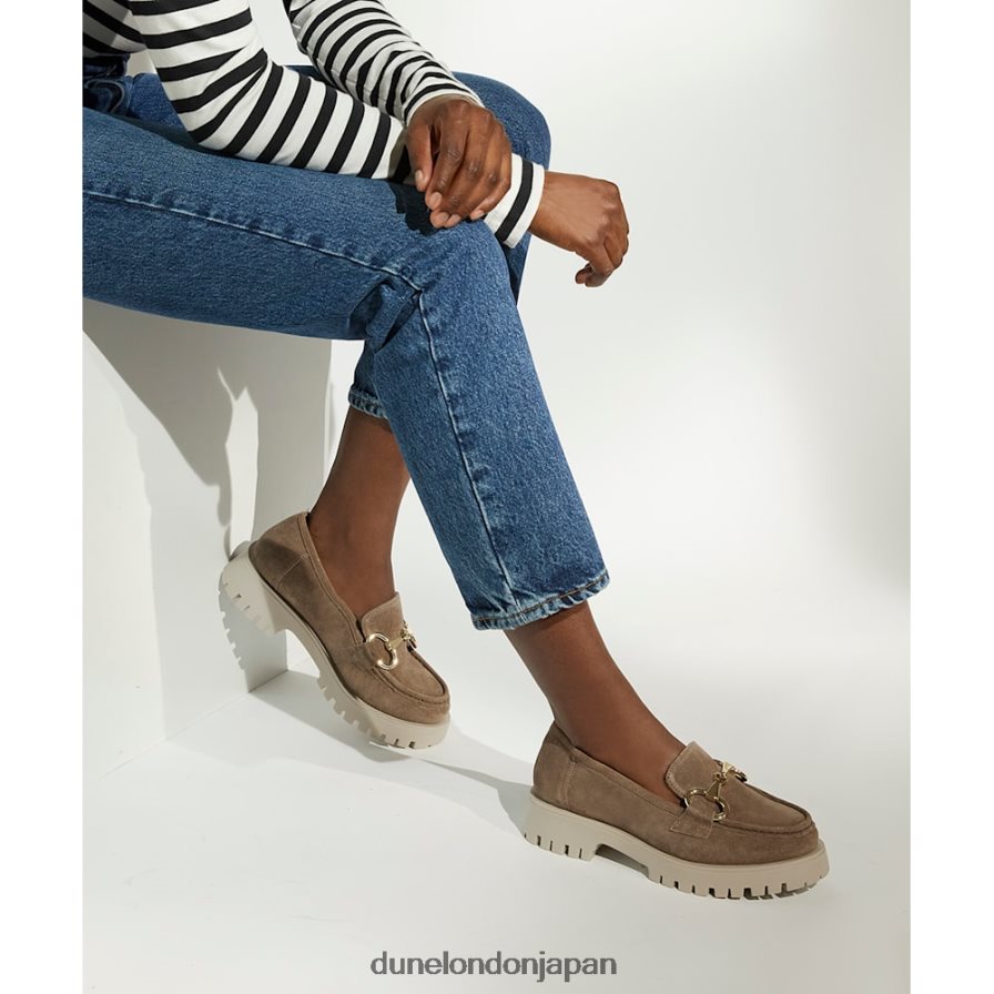 見つめた チャンキースナッフルトリム ローファー カラメル 女性 Dune London 4JB82R110