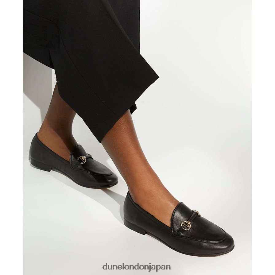 壮大さ メタルトリム スナッフル ローファー 黒 女性 Dune London 4JB82R115