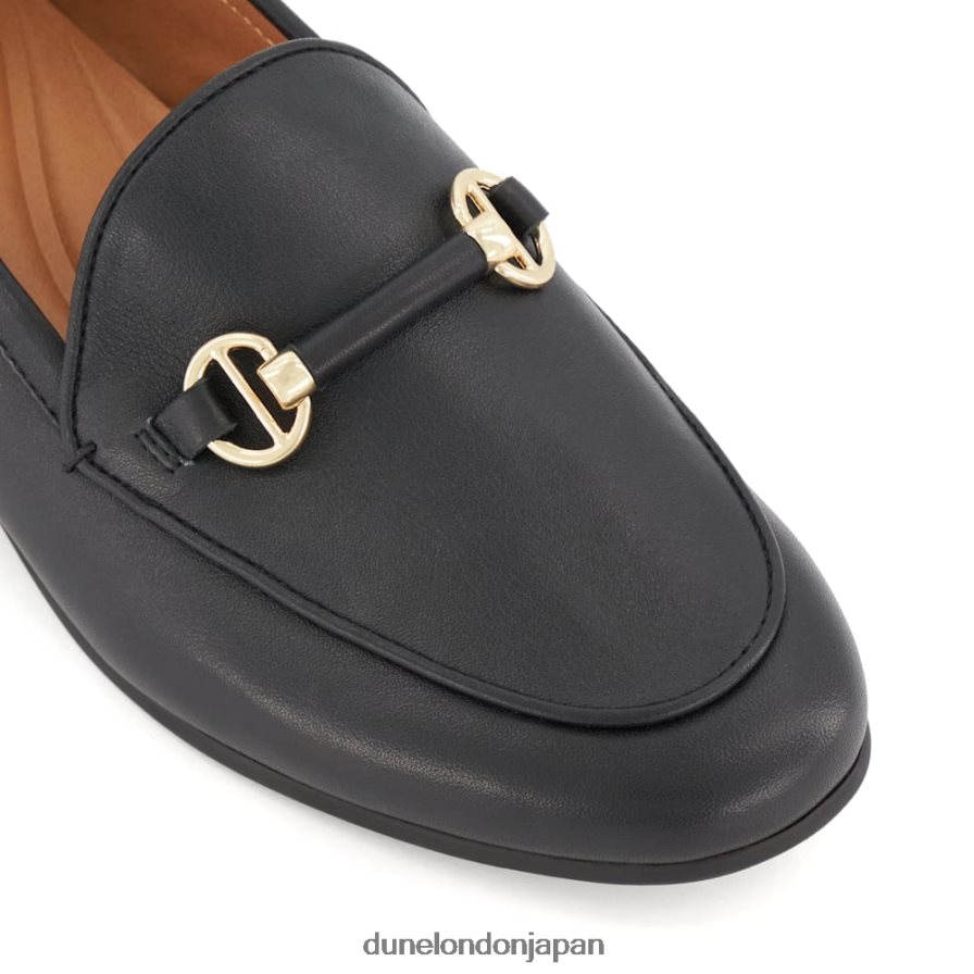 壮大さ メタルトリム スナッフル ローファー 黒 女性 Dune London 4JB82R115