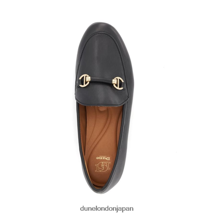 壮大さ メタルトリム スナッフル ローファー 黒 女性 Dune London 4JB82R115