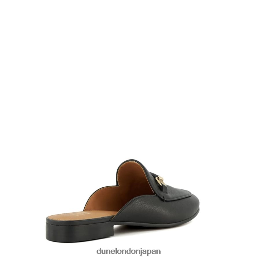光った スナッフルトリム バックレスローファー 黒 女性 Dune London 4JB82R116
