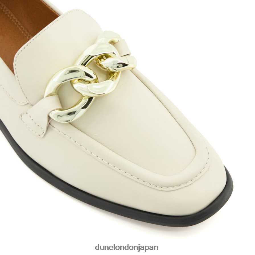 垣間見る チェーントリム ローファー 生成り 女性 Dune London 4JB82R125