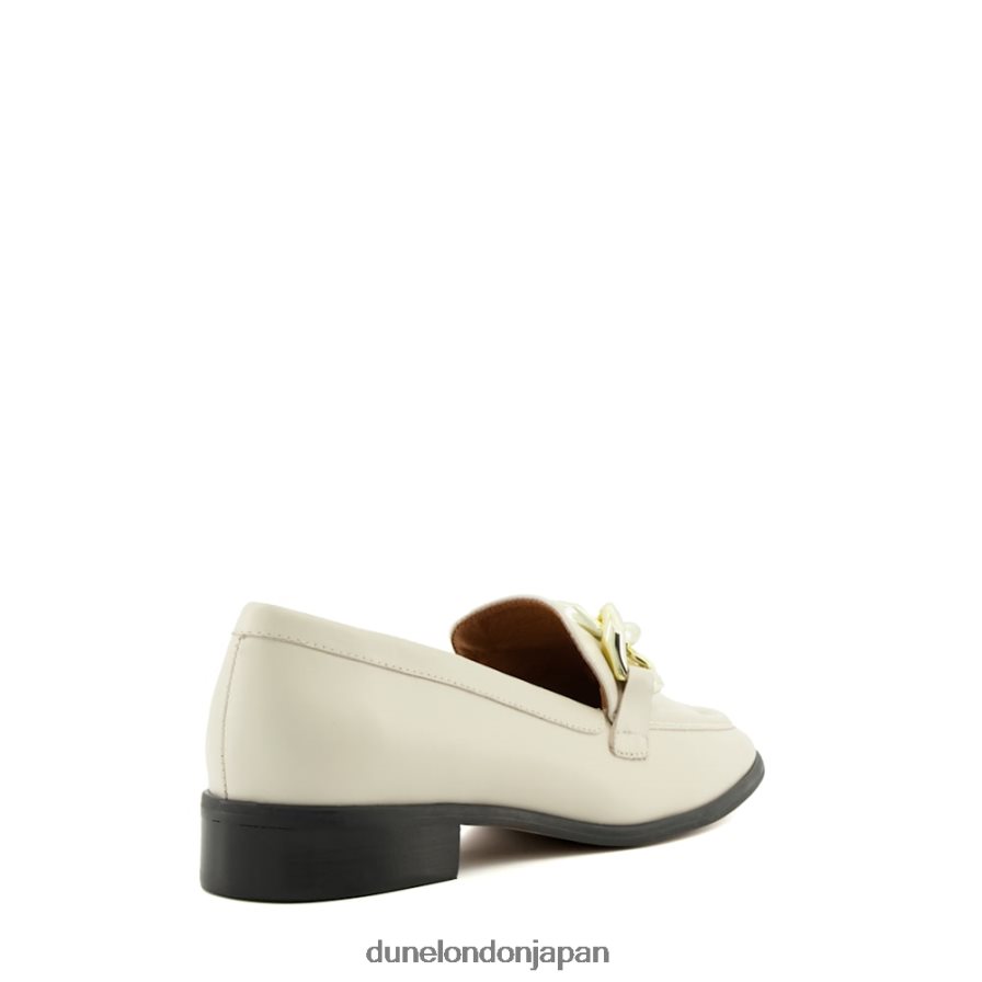 垣間見る チェーントリム ローファー 生成り 女性 Dune London 4JB82R125