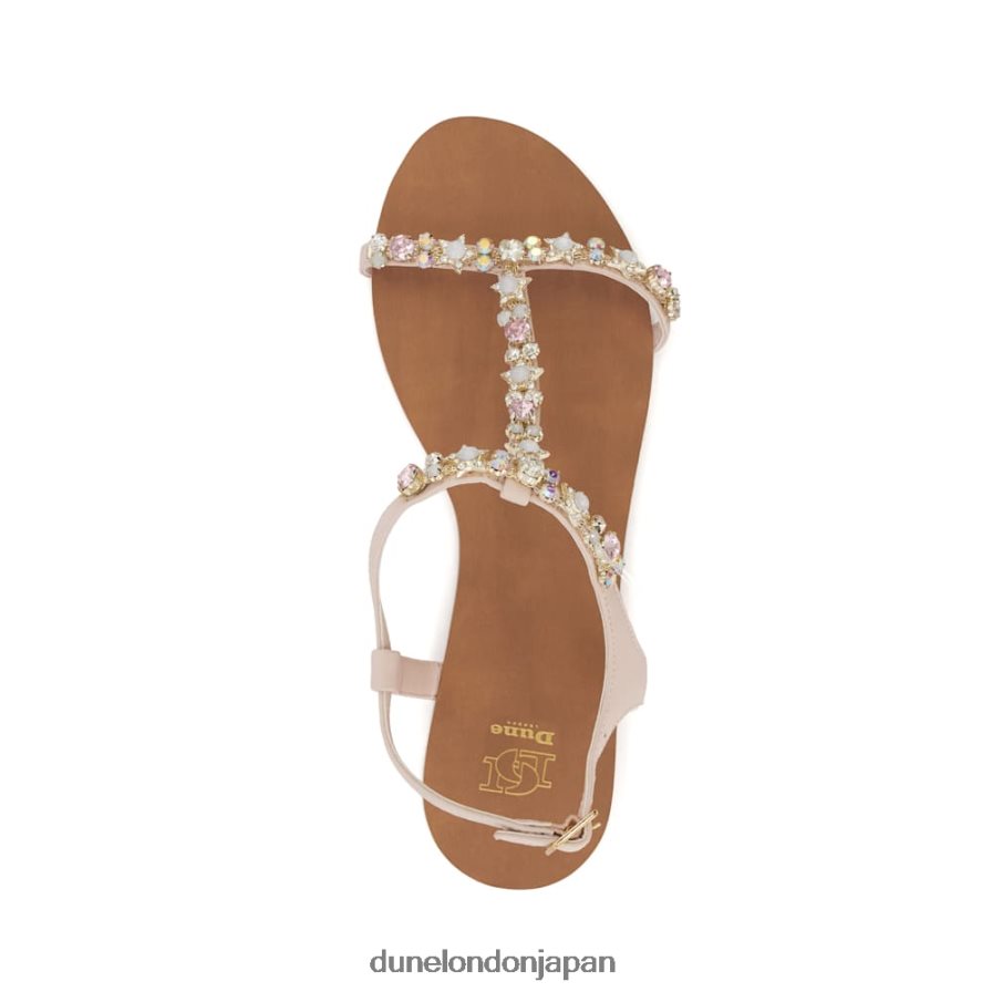 ニッサ ジュエル装飾 フラットサンダル 生成り 女性 Dune London 4JB82R126