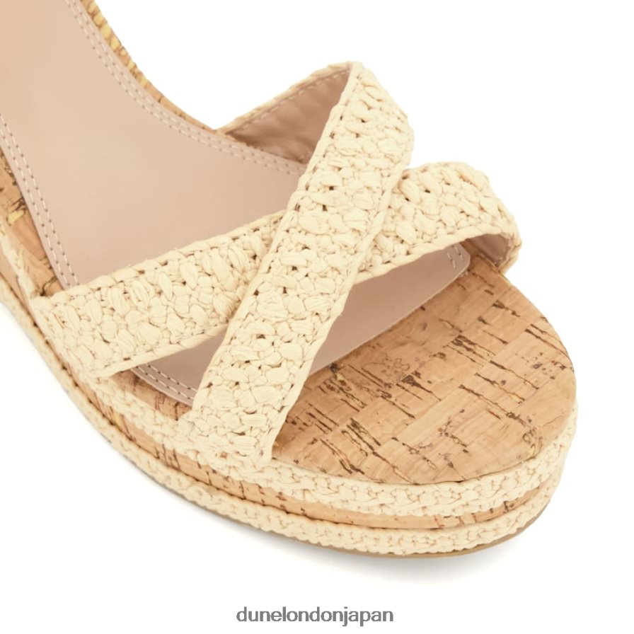 ケリサ ブレイドクロスストラップ コルクウェッジサンダル 自然 女性 Dune London 4JB82R127