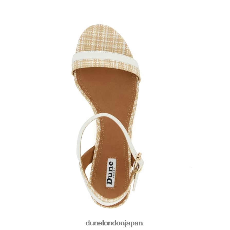 忠誠心 レザーサンダル 白 女性 Dune London 4JB82R131