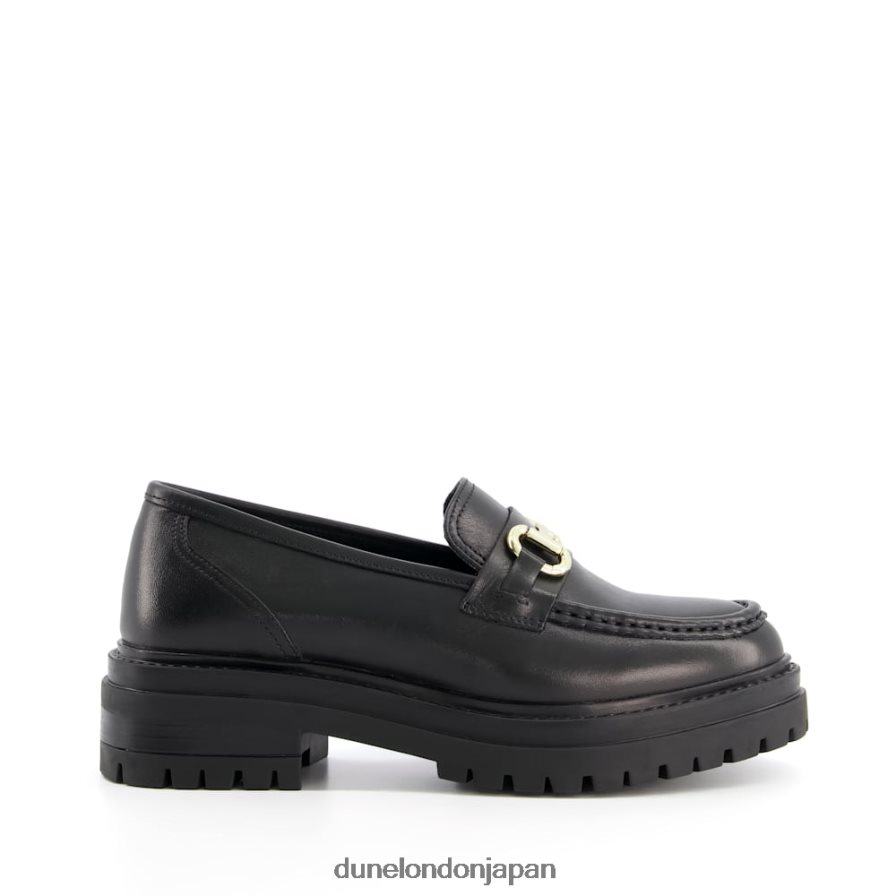 ギャラガー ワイドフィット チャンキー スナッフルトリム ローファー 黒 女性 Dune London 4JB82R156