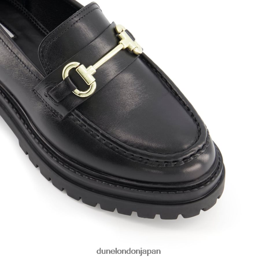 ギャラガー ワイドフィット チャンキー スナッフルトリム ローファー 黒 女性 Dune London 4JB82R156