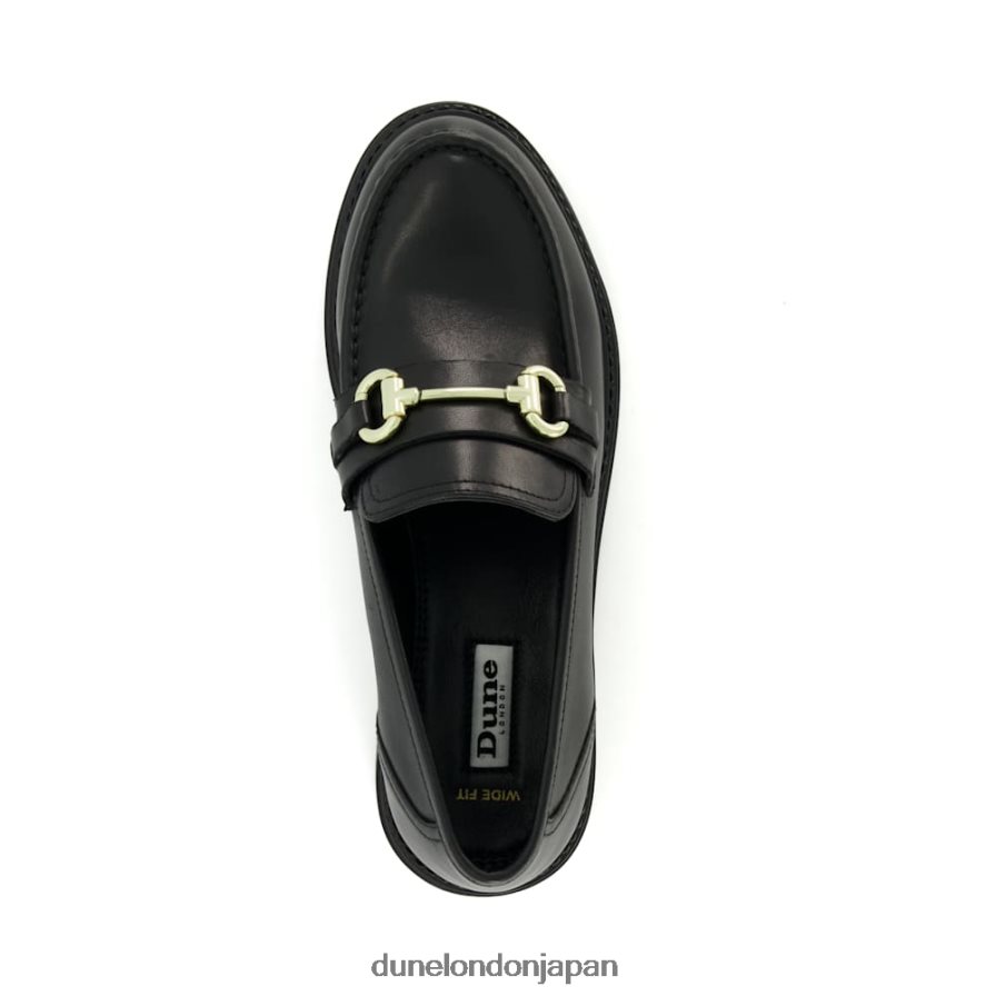 ギャラガー ワイドフィット チャンキー スナッフルトリム ローファー 黒 女性 Dune London 4JB82R156