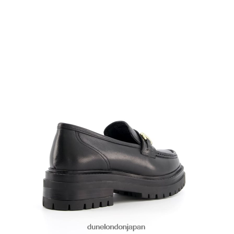 ギャラガー ワイドフィット チャンキー スナッフルトリム ローファー 黒 女性 Dune London 4JB82R156