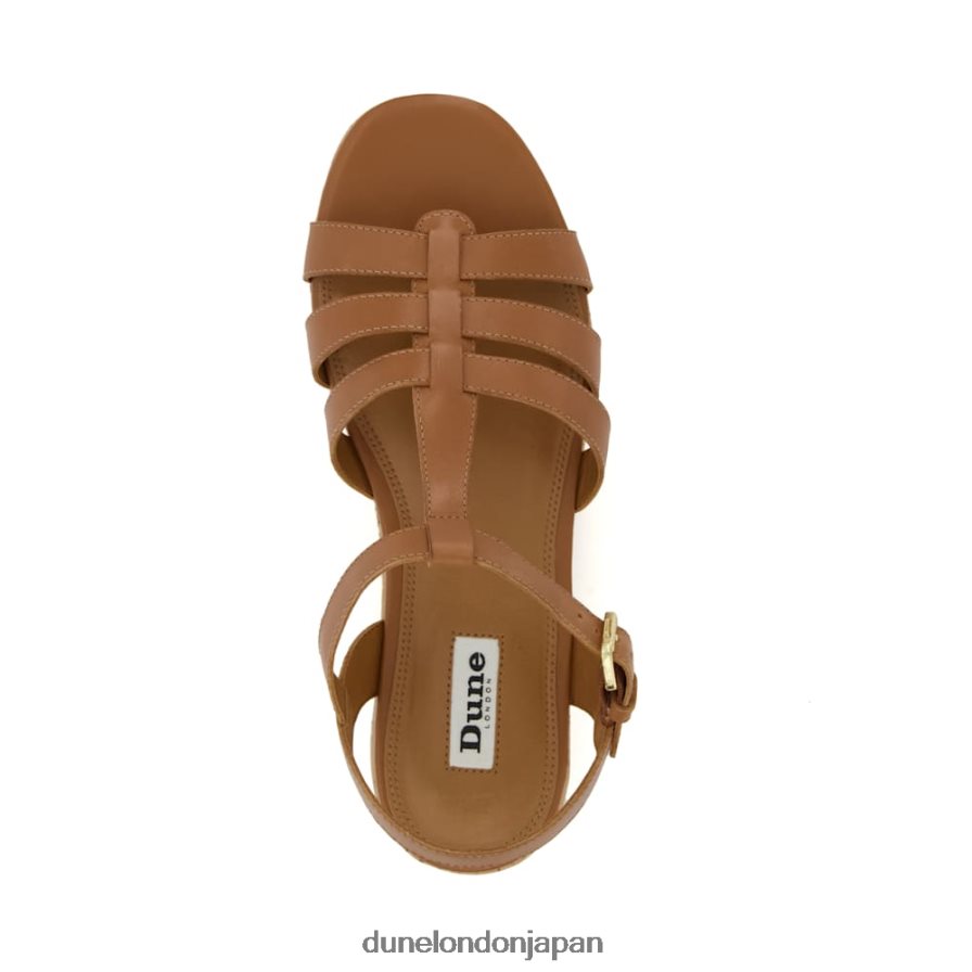 レンズン ストラップ付きコルクフラットサンダル 黄褐色 女性 Dune London 4JB82R166