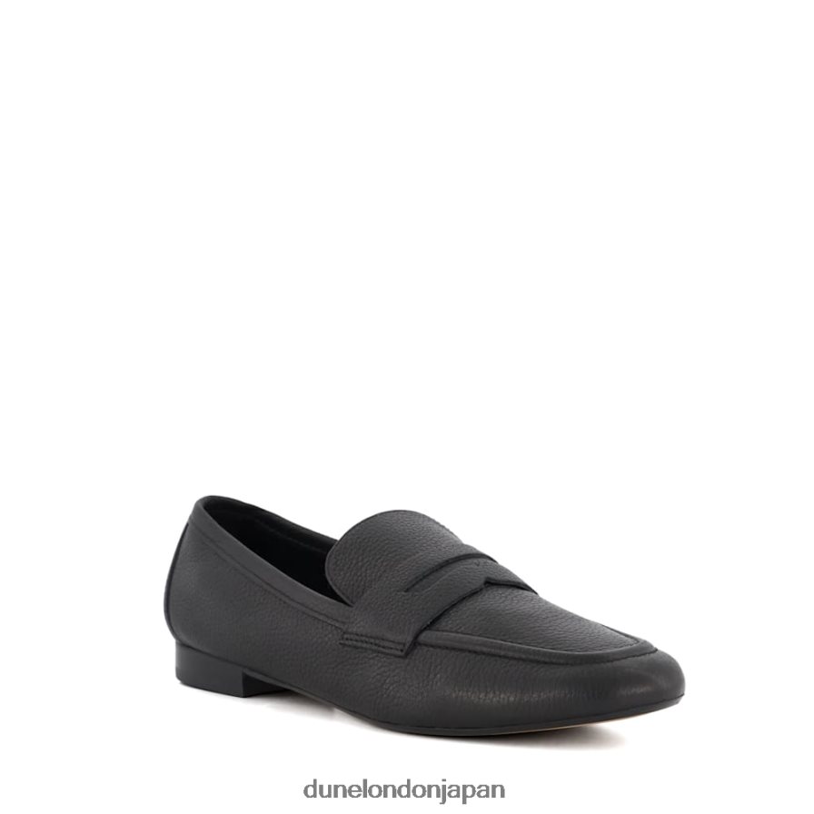 ジャネッタ フラットペニーローファー 黒 女性 Dune London 4JB82R17