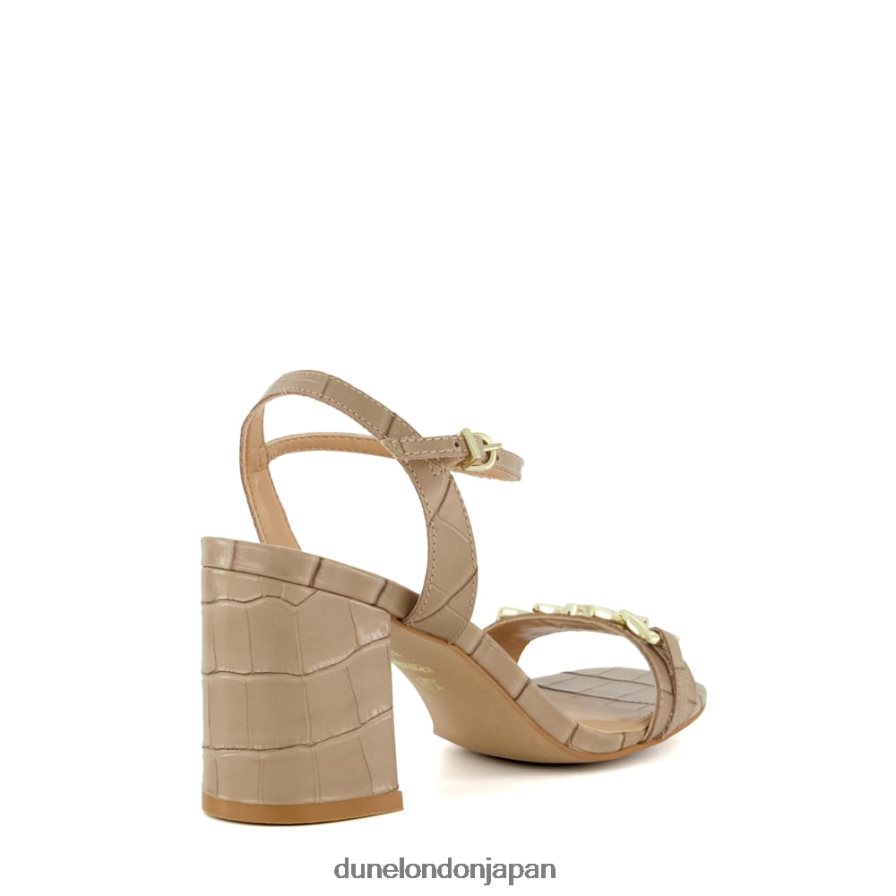 マニュアル ブランド チェーントリム ブロックヒール サンダル トープ 女性 Dune London 4JB82R170