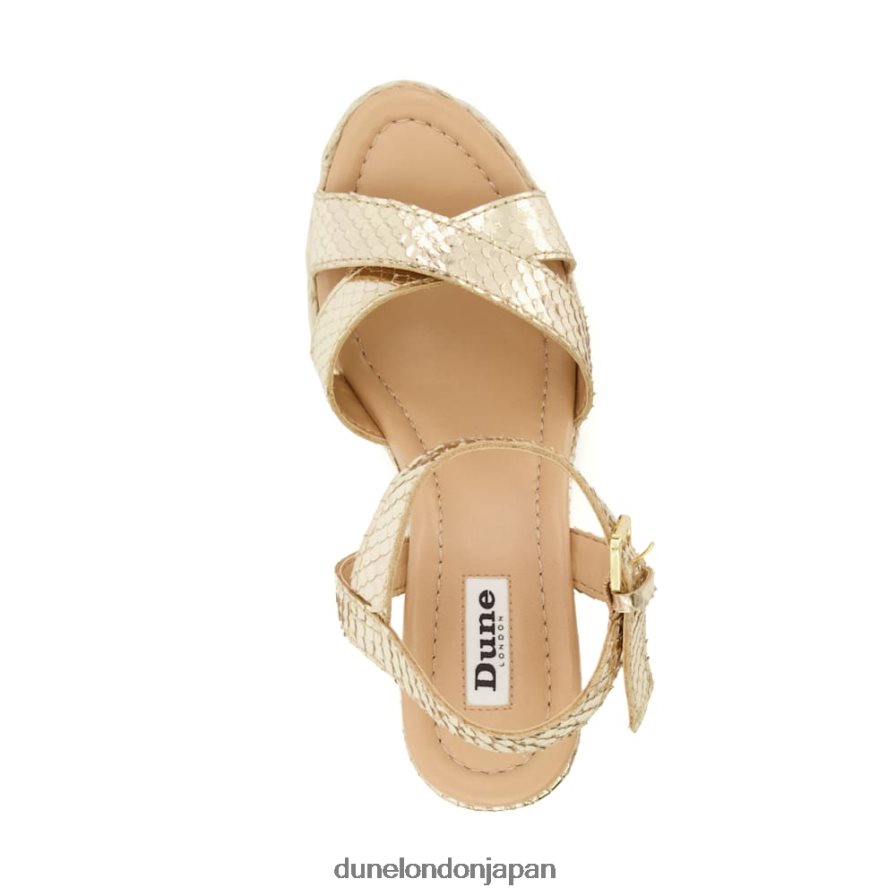 親切 エスパドリーユ ウェッジヒール サンダル 金 女性 Dune London 4JB82R171