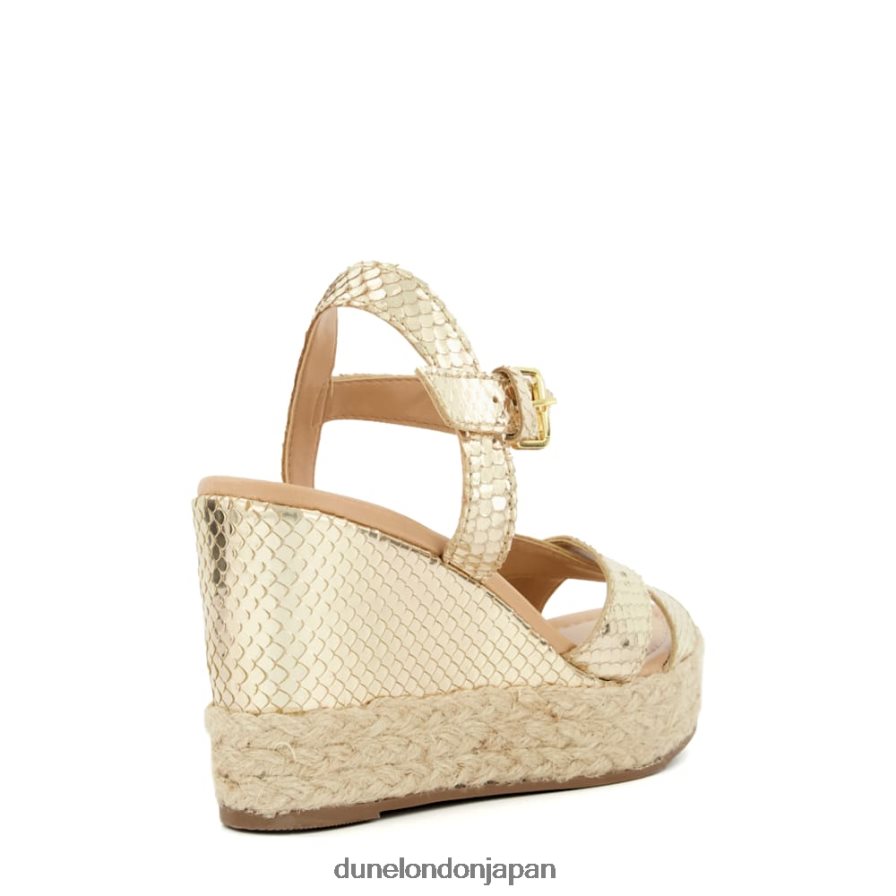 親切 エスパドリーユ ウェッジヒール サンダル 金 女性 Dune London 4JB82R171
