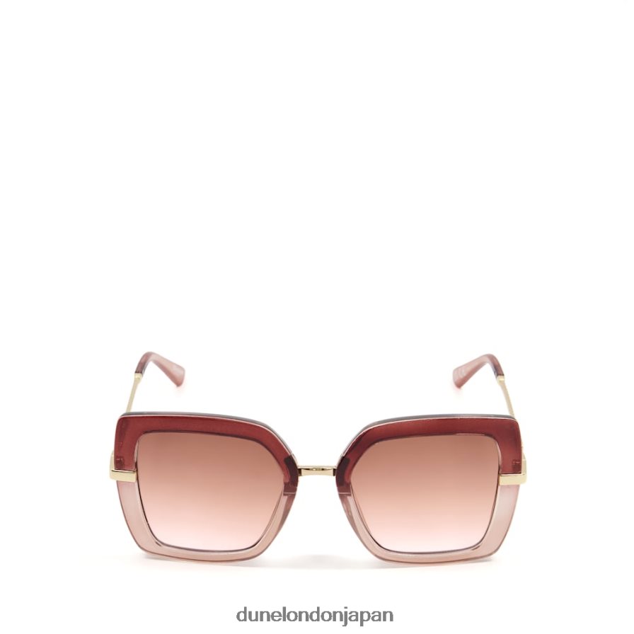 ジンジャー ツートンカラーのオーバーサイズサングラス ミンク 女性 Dune London 4JB82R175