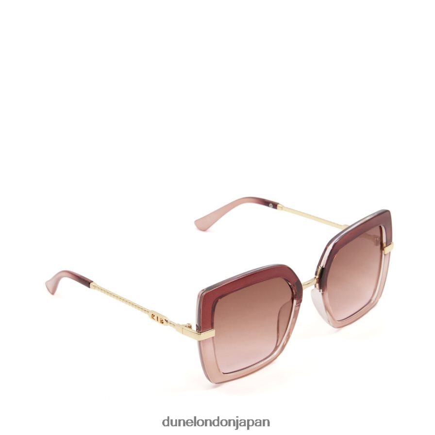 ジンジャー ツートンカラーのオーバーサイズサングラス ミンク 女性 Dune London 4JB82R175