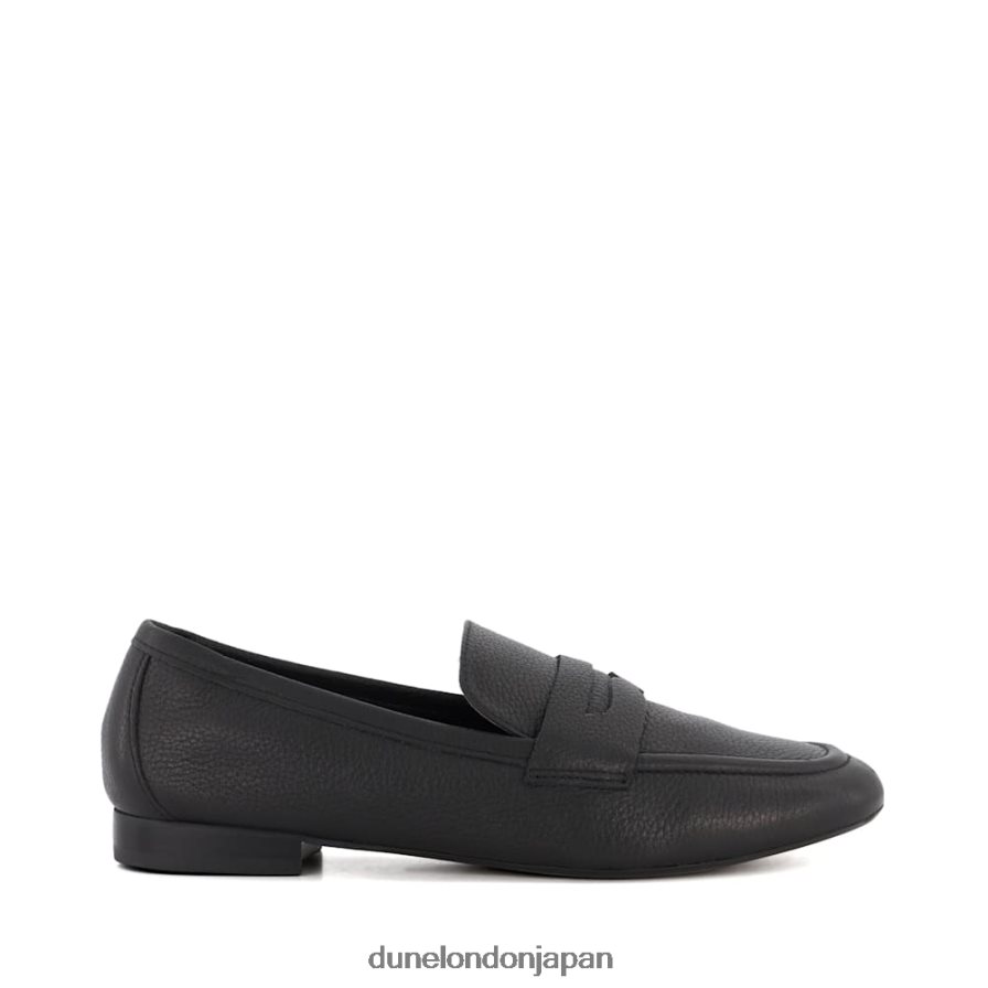 ジャネッタ フラットペニーローファー 黒 女性 Dune London 4JB82R17