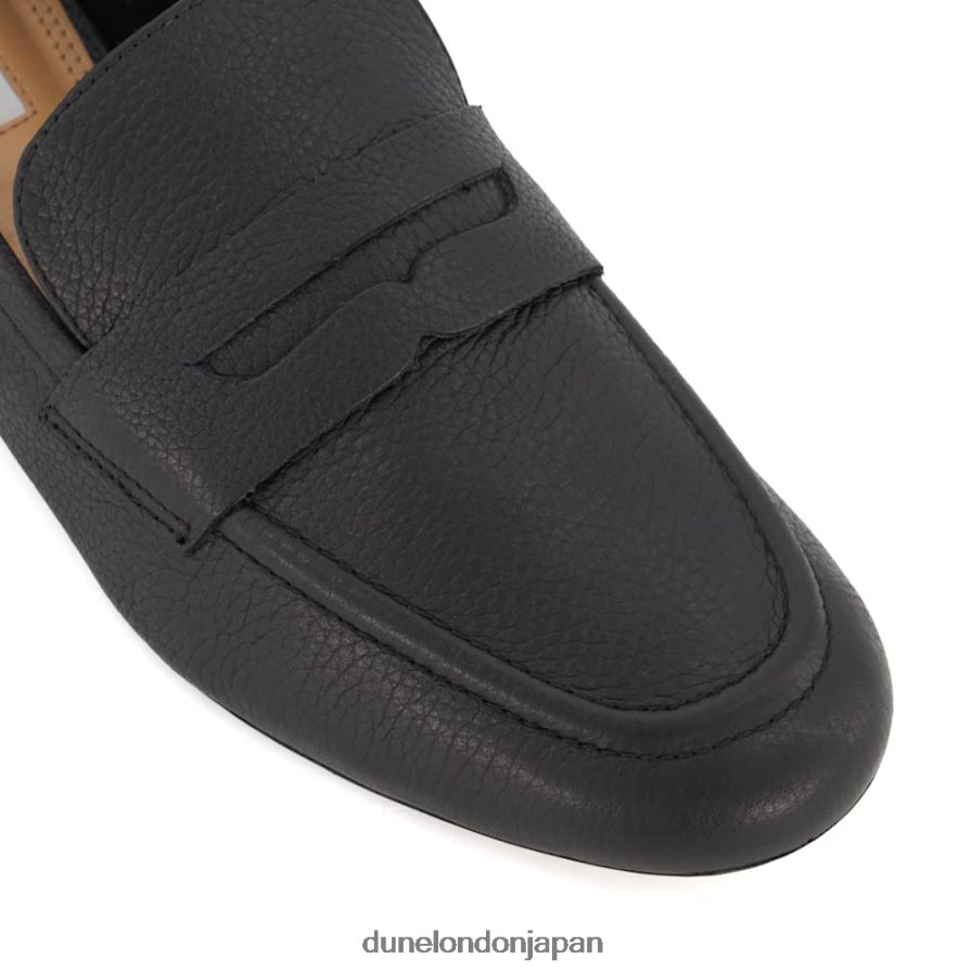 ジャネッタ フラットペニーローファー 黒 女性 Dune London 4JB82R17
