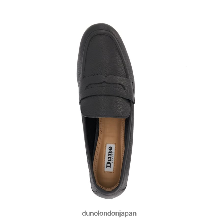ジャネッタ フラットペニーローファー 黒 女性 Dune London 4JB82R17