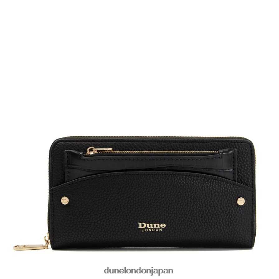 カレン 取り外し可能なポーチ付きブランド財布 黒 女性 Dune London 4JB82R189