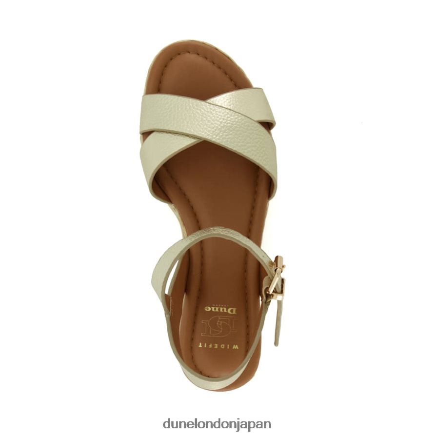 リニー ワイドフィットウーブンフラットフォームサンダル 金 女性 Dune London 4JB82R198