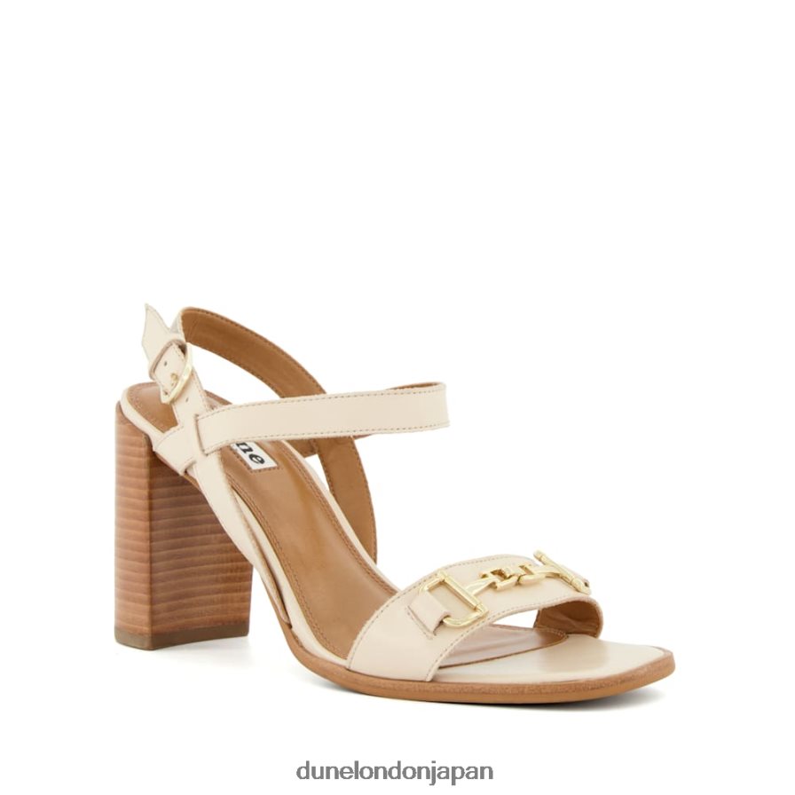 吉里 スナッフルトリム ブロックヒール サンダル 生成り 女性 Dune London 4JB82R199