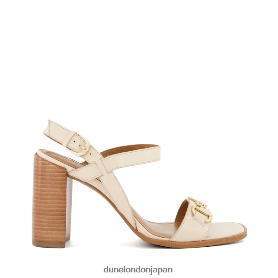 吉里 スナッフルトリム ブロックヒール サンダル 生成り 女性 Dune London 4JB82R199
