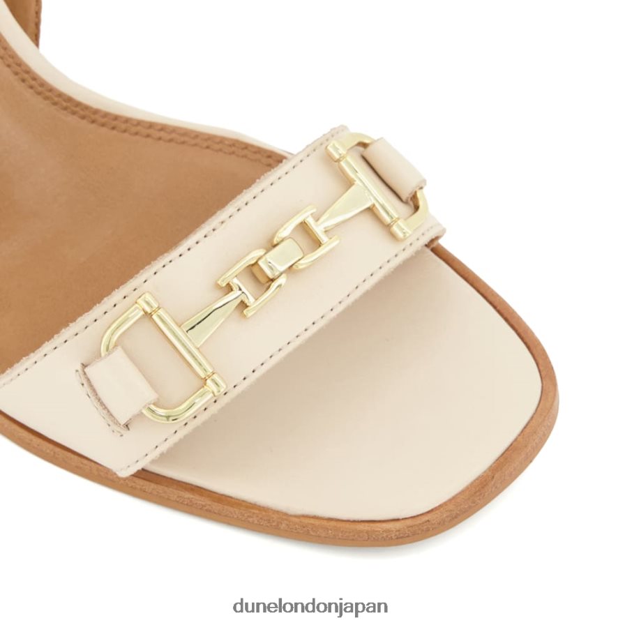 吉里 スナッフルトリム ブロックヒール サンダル 生成り 女性 Dune London 4JB82R199