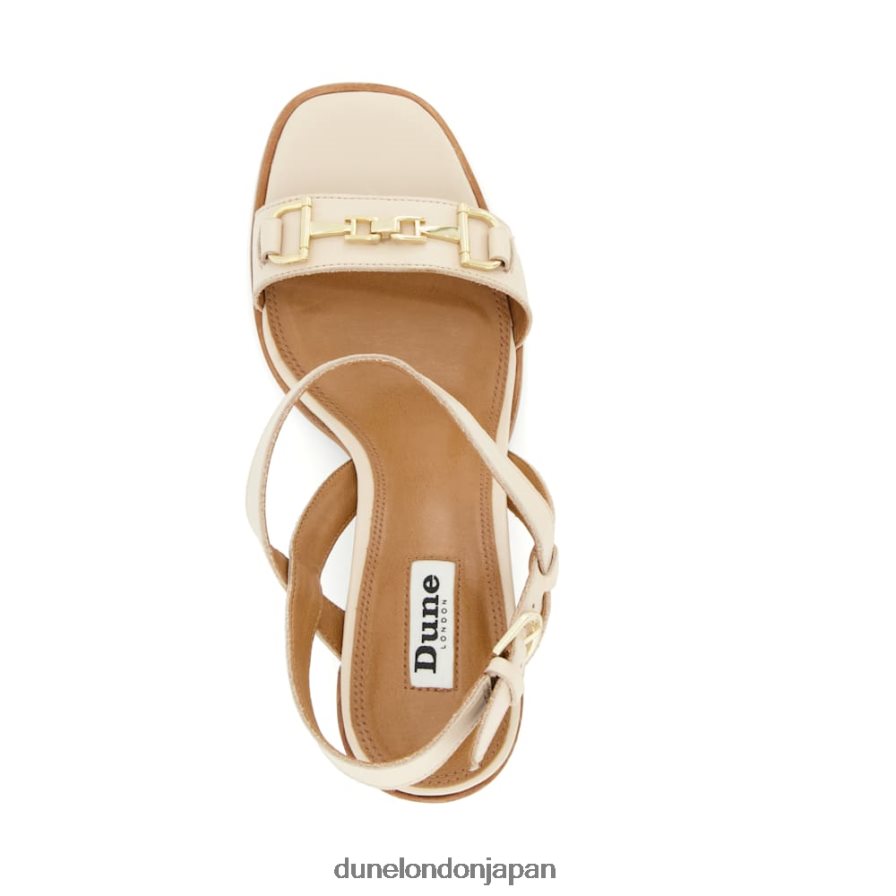 吉里 スナッフルトリム ブロックヒール サンダル 生成り 女性 Dune London 4JB82R199