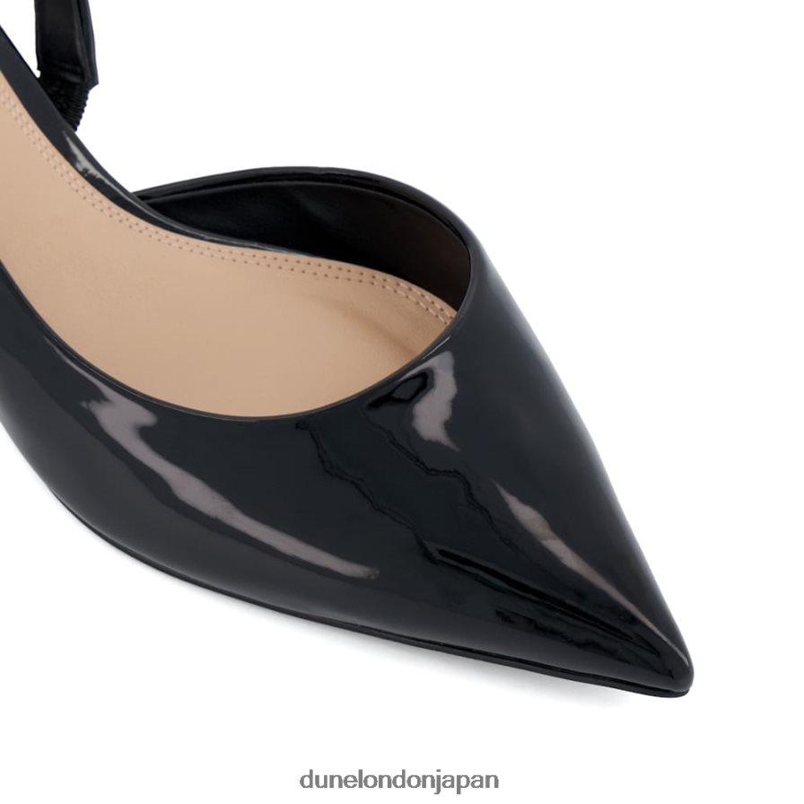 穏やかな キトゥンヒール スリングバック コートシューズ 黒 女性 Dune London 4JB82R19