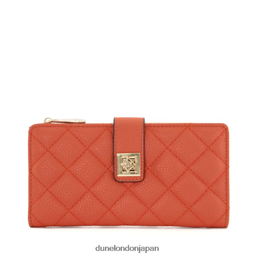 クリントン ターンロックストラップ キルティングカードホルダー オレンジ 女性 Dune London 4JB82R202