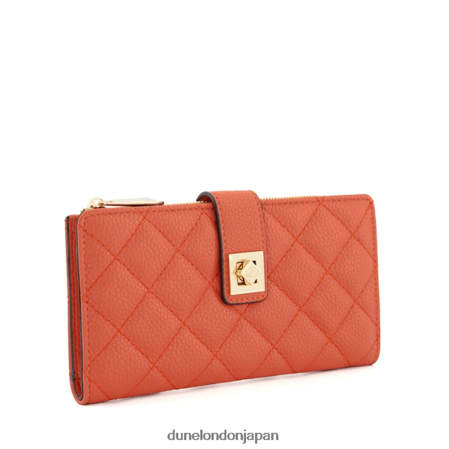 クリントン ターンロックストラップ キルティングカードホルダー オレンジ 女性 Dune London 4JB82R202