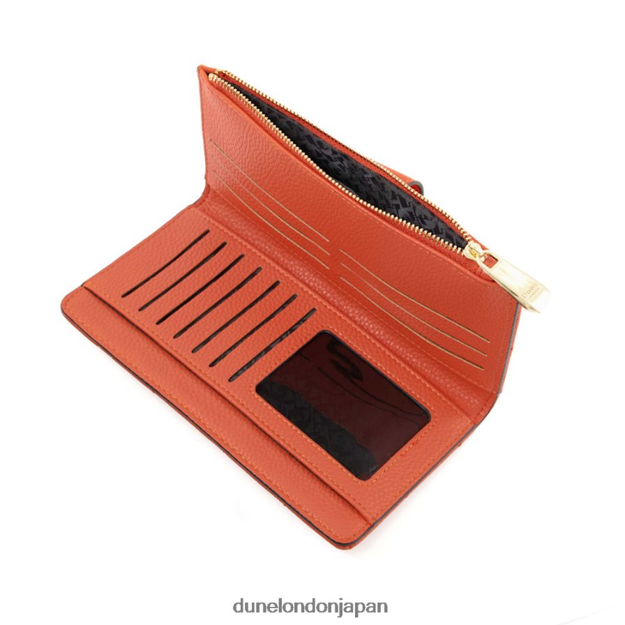 クリントン ターンロックストラップ キルティングカードホルダー オレンジ 女性 Dune London 4JB82R202