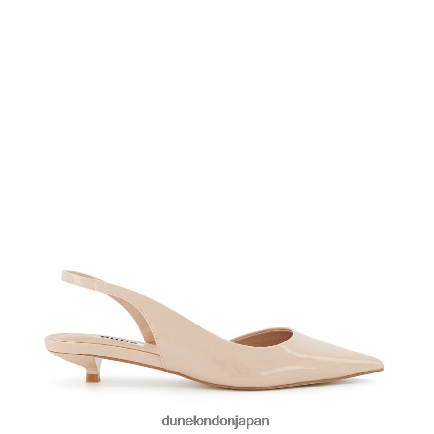 穏やかな パテント キトゥンヒール スリングバック コート ヌード 女性 Dune London 4JB82R20