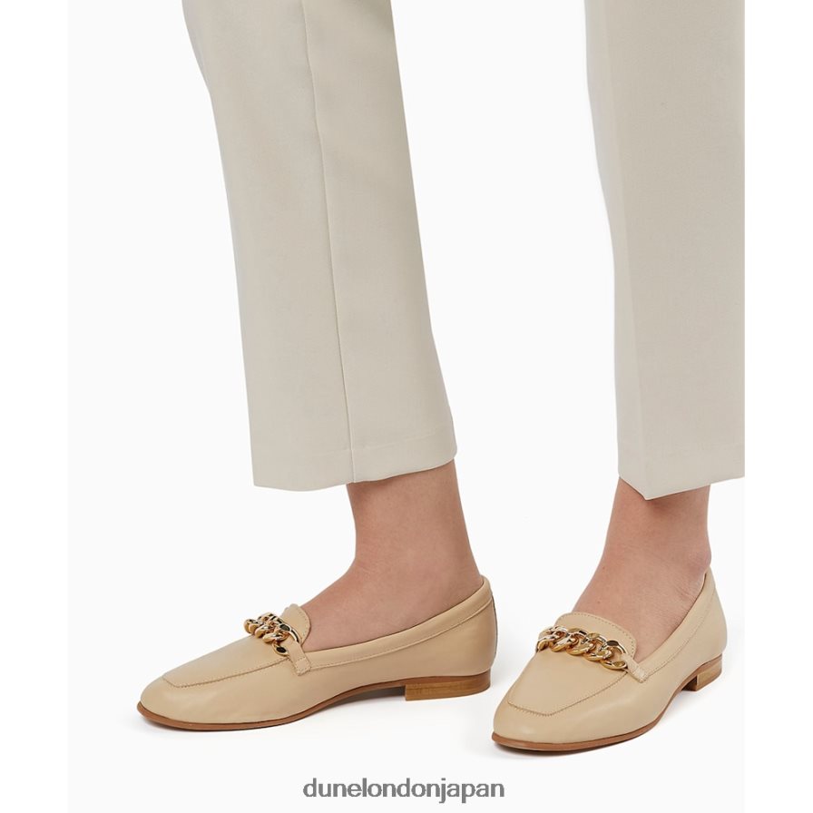金細工師 チェーントリム レザーローファー 生成り 女性 Dune London 4JB82R219